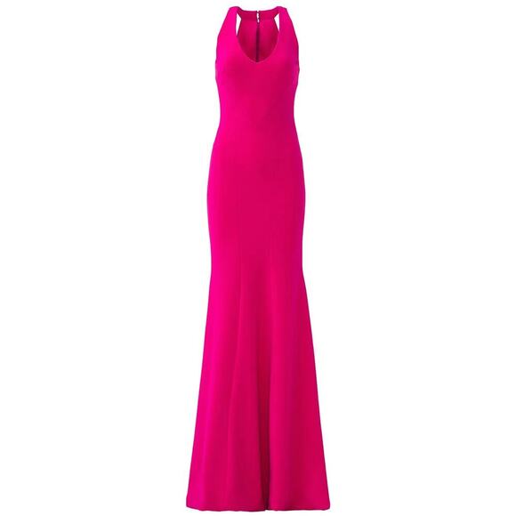 Theia Fuschia Smooth Paneled Sleeveless Mermaid Gown w/ Hidden Back Zip – Size 2 - Picture 11 of 11